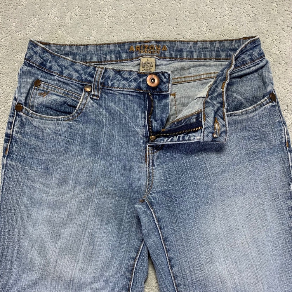 Vintage Arizona Jean Co Jeans Womens Size 5 Boot Cut Distressed Light Wash Denim - Picture 1 of 16